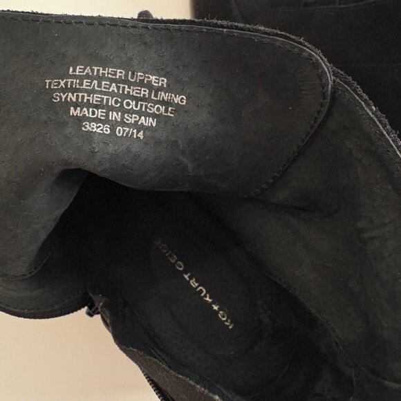 Kurt Geiger Black Suede Lace Up Ankle Boots Block Heel Sz 37 US 36.5-7 Spain - Picture 4 of 11